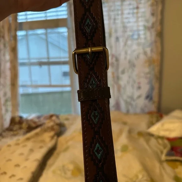 Elegant Brown and Teal Leather Bag, brand new, never used. - Picture 6 of 12